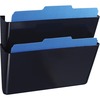 Officemate Mountable Wall File - 7" Height x 13" Width x 4.1" Depth - Black - Plastic - 2 / Box