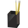 Officemate 3-Compartment Pencil Cup - 4" x 2.9" x 2.9" x - 1 Each - Black