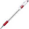 Pentel R.S.V.P. Ballpoint Stick Pens - Fine Pen Point - 0.7 mm Pen Point Size - Refillable - Red - Clear Barrel - 12 / Box