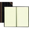 Rediform Texhide Cover Record Books with Margin - 500 Sheet(s) - Thread Sewn - 8.75" x 14.25" Sheet Size - Black - Green Sheet(s) - Black Cover - Recy