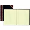 Rediform Texhide Cover Record Books with Margin - 300 Sheet(s) - Thread Sewn - 11.25" x 14.25" Sheet Size - Black - Green Sheet(s) - Brown, Green Prin