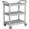 Rubbermaid Commercial 3-Shelf Utility Service Cart - 3 Shelf - 200 lb Capacity - 4" Caster Size - Plastic - x 33.6" Width x 18.6" Depth x 37.8" Height