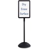 Safco Write Way Dual-sided Directional Sign - 1 Each - 18" Width x 65" Height - Rectangular Shape - Both Sides Display, Magnetic, Durable - Steel - Bl