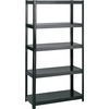 Safco Boltless Steel Shelving - 36" x 18" x 72" - 5 x Shelf(ves) - 1000 lb Load Capacity - Durable - Black - Powder Coated - Assembly Required