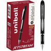 uni&reg; Jetstream Ballpoint Pens - Medium Pen Point - 1 mm Pen Point Size - Refillable - Black Pigment-based Ink - Black Stainless Steel Barrel - 1 D