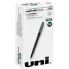 uniball&trade; Roller Rollerball Pen - Fine Pen Point - 0.7 mm Pen Point Size - Green - Black Stainless Steel Barrel - 1 Dozen