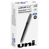 uniball&trade; Roller Rollerball Pen - Micro Pen Point - 0.5 mm Pen Point Size - Blue Water Based Ink - Black Stainless Steel Barrel - 1 Dozen