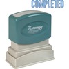 Xstamper COMPLETED Title Stamp - Message Stamp - "COMPLETED" - 0.50" Impression Width x 1.63" Impression Length - 100000 Impression(s) - Blue - Recycl