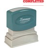 Xstamper COMPLETED Stamp - Message Stamp - "COMPLETED" - 0.50" Impression Width x 1.63" Impression Length - 100000 Impression(s) - Red - Recycled - 1 