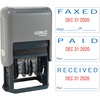 Xstamper Self-Inking Paid/Faxed/Received Dater - Message/Date Stamp - "PAID, FAXED, RECEIVED" - 0.93" Impression Width - Blue, Red - Plastic Plastic -