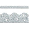 Trend Sparkle Board Trimmers - Rectangle Topped With Waves Shape - Pin-up - 0.10" Height x 2.25" Width x 390" Length - Silver - Paper - 1 / Each