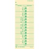 TOPS Numbered Days Time Cards - 3.50" x 9" Sheet Size - Yellow - Manila Sheet(s) - Green Print Color - 100 / Pack