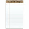 TOPS Second Nature Recycled Writing Pads - 50 Sheets - 0.28" Ruled - 16 lb Basis Weight - Jr.Legal - 5" x 8" - White Paper - Perforated - Recycled - 1
