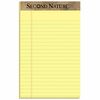TOPS Second Nature Recycled Jr Legal Writing Pad - 50 Sheets - 0.28" Ruled - 15 lb Basis Weight - Jr.Legal - 5" x 8" - Canary Paper - Perforated - 1 D