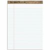TOPS Second Nature Legal Rule Recycled Writing Pad - 50 Sheets - 0.34" Ruled - Red Margin - 15 lb Basis Weight - 8 1/2" x 11 3/4" - White Paper - Perf