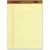 TOPS Letr-trim Perforated Legal Pads - 50 Sheets - Double Stitched - 0.34" Ruled - 16 lb Basis Weight - 8 1/2" x 11 3/4" - Canary Paper - Perforated, 