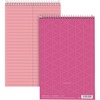 TOPS Prism Steno Books - 80 Sheets - Wire Bound - Gregg Ruled Margin - 6" x 9" - Pink Paper - Perforated, Stiff-back, WireLock - 4 / Pack
