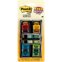 Post-it Message Flag Value Pack - 4 Dispensers Plus Two 1/2"W Flags - 248 - 1" x 1.75" - Arrow, Rectangle - Unruled - "SIGN HERE" - Assorted, Yellow, Bright Blue, Bright Green, Red - Removable, Self-adhesive - 1 / Pack