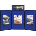 Apollo 93513 3-Panel Tabletop Showboard - 36" (914.40 mm) Height x 72" (1828.80 mm) Width - Blue Fabric Surface - 1 Each