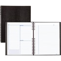 Blueline NotePro Undated Daily Planner - Daily - 7:00 AM to 8:30 PM - Half-hourly - 1 Day Double Page Layout - 11" x 8 1/2" Sheet Size - Twin Wire - Paper - Black CoverPhone Directory, Pocket, Label, Acid-free, Address Directory, Pocket - 1 Each