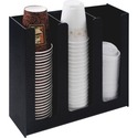 Vertiflex 3-column Cup and Lid Holder Organizer - 11.75" (298.45 mm) x 12.75" (323.85 mm) x 4.50" (114.30 mm) x - 1 Each - Black