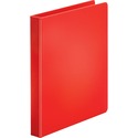 Business Source Basic Round Ring Binders - 1" Binder Capacity - Letter - 8 1/2" x 11" Sheet Size - Round Ring Fastener(s) - Vinyl - Red - 317.5 g - 1 Each
