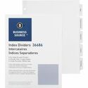 Business Source Punched Tabbed Laser Index Dividers - 5 Blank Tab(s) - 11" Divider Width - 3 Hole Punched - White Paper Divider - White Tab(s) - 5 / Pack
