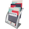 Deflecto Contemporary Literature Holder - 3 Tier(s) - 13.3" Height x 11.2" Width x 6.9" DepthFloor - Silver - 1 Each