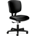 HON Volt 5700 Task Chair - Black Bonded Leather Seat - Black Bonded Leather Back - Black Frame - Low Back - 5-star Base - Black