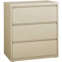 Lorell Fortress Series Lateral File - 36" x 18.6" x 40.3" - 3 x Drawer(s) for File - Letter, Legal, A4 - Lateral - Locking Drawer, Magnetic Label Holder, Ball-bearing Suspension, Leveling Glide - Putty - Steel - Recycled