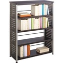 Safco Scoot Contemporary Design Bookcase - 36" x 15.5" x 47" - 4 Shelve(s) - 3 Adjustable Shelf(ves) - Material: Steel, Particleboard - Finish: Black, Laminate, Powder Coated - Adjustable Leveler