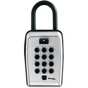 Master Lock Portable Key Safe - Push Button Lock - Weather Resistant, Scratch Resistant - for Door - Overall Size 7.2" x 5.3" x 2.2" - Black, Silver - Metal, Vinyl