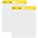 Post-it Self-Stick Easel Pads - 20 Sheets - Plain - Stapled - 18.50 lb Basis Weight - 20" x 23" - White Paper - Self-adhesive, Repositionable, Bleed Resistant, Cardboard Back - 2 / Pack