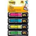 Post-it 1/2"W Arrow Flags -Bright Colors - 4 Dispensers - 24 x Pink, 24 x Blue, 24 x Yellow, 24 x Green - 0.50" x 1.75" - Arrow, Rectangle - Unruled - Assorted, Lime, Pink, Yellow, Aqua - Removable, Self-adhesive - 96 / Pack