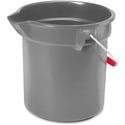 Rubbermaid Commercial Brute 10-quart Utility Bucket - 9.46 L - Heavy Duty, Rust Resistant, Bend Resistant - 10.20" (259.08 mm) - Plastic, Steel, High-density Polyethylene (HDPE) - Gray, Nickel, Chrome - 1 Each