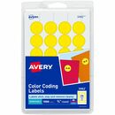 Avery&reg; Removable Color-Coding Labels, Removable Adhesive, Yellow, 3/4" Diameter, 1,008 Labels (5462)