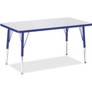 Jonti-Craft Berries Elementary Height Gray Top Rectangular Table