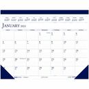 House of Doolittle Deep Blue Print 18.5" Desk Pad Calendar