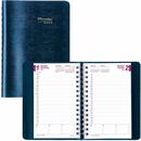 Brownline&reg; Essential Daily Diary Twin Wire 8x5" English Blue