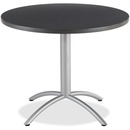 Iceberg CafeWorks 36" Round Cafe Table - Melamine Round Top - Powder Coated - 1.13" Table Top Thickness x 36" Table Top Diameter - 30" Height - Assembly Required - Graphite - Particleboard Top Material - 1 Each