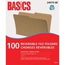 Basics® Reversible File Folders Letter Kraft 100/box