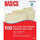 Basics&reg; Recycled Reversible File Folders Letter Manilla 100/box