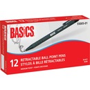Basics® Retractable Ball Point Pen Medium Black 12/box