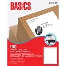 Basics® Mailing Labels for Laser Printers 8-1/2" x 11" White (100 Labels) 100 sheets/box