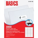 Basics&reg; Mailing Labels for Laser Printers 2-5/8" x 1" White (3,000 Labels) 100 sheets/box