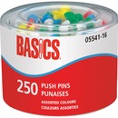 Basics® Push Pins Assorted 250/tub