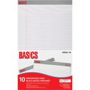 Basics® Perforated Pads 8-1/2x13-15/16" White 50shts/pad 10 pads/pkg