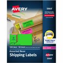 Avery&reg; 2"x 4" Neon Shipping Labels with Sure Feed&reg; for Laser Printers, Assorted: Green, Pink, Yellow Labels, 1,000 Neon Labels (5964)