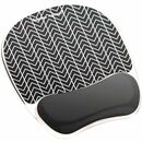 Fellowes Photo Gel Mouse Pad Wrist Rest with Microban® - Black Chevron