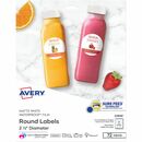 Avery® Durable Waterproof Labels, 2.5" Diameter, 72 Total